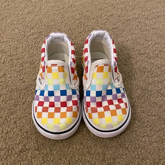 Vans Rainbow Checkered Baby Toddler Shoes Size 6